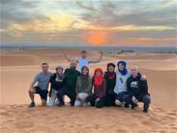 Group tour in moroccan desert