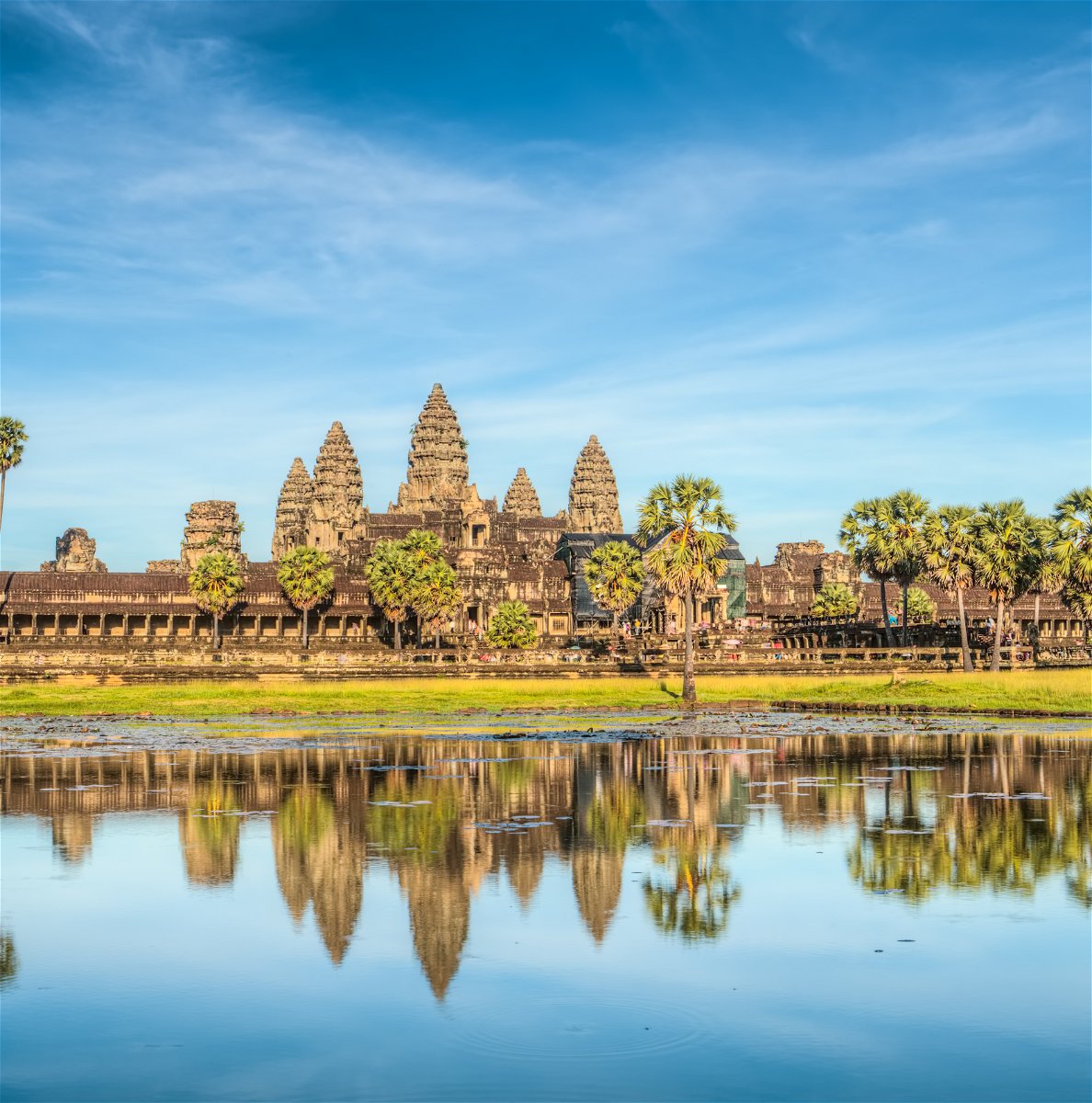 Angkor Wat reflected in a lake