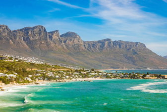 View of Cape Town in South Africa with Beaches and Table Mountain