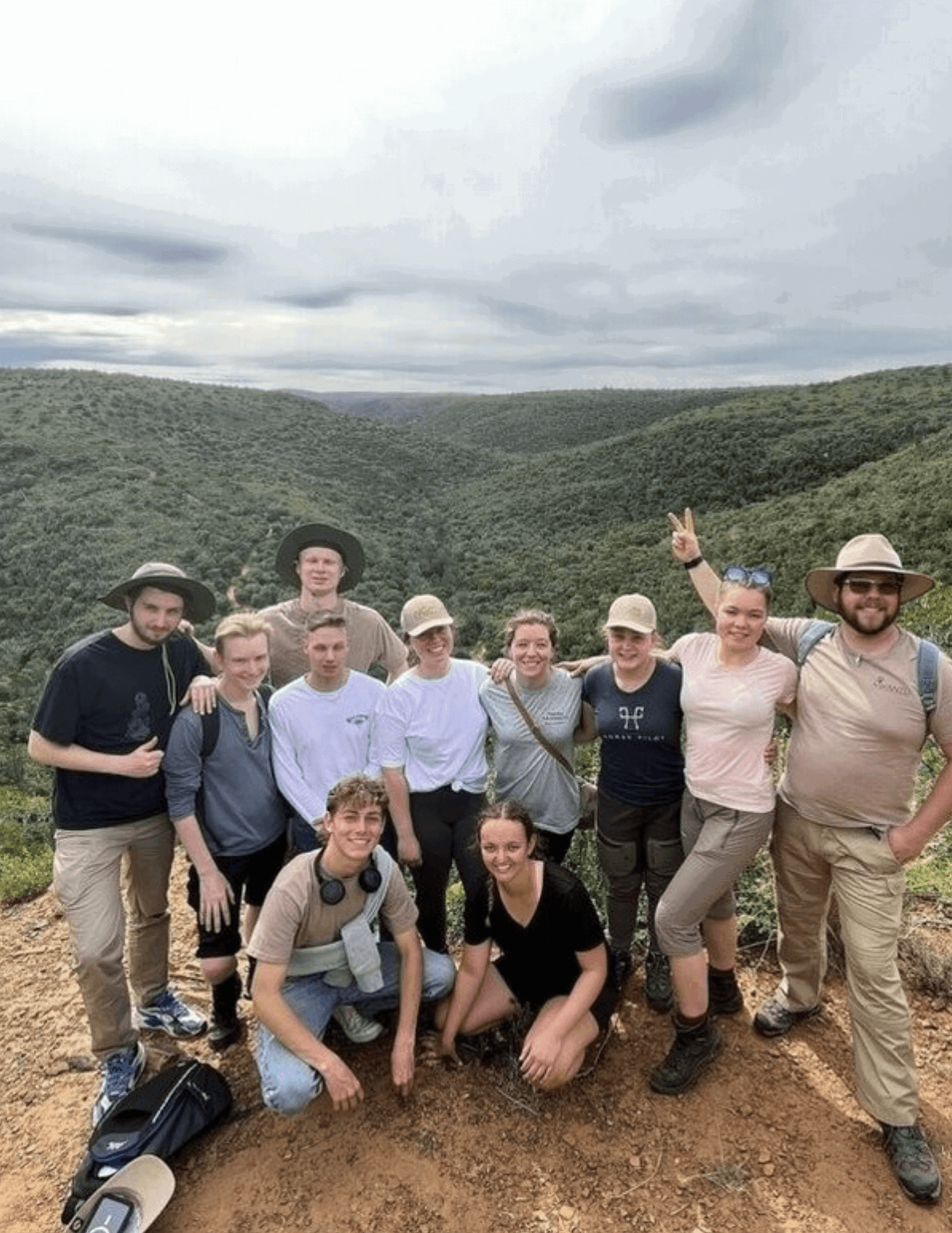 Group travellers in South Africa at viewpoint in Garden Route