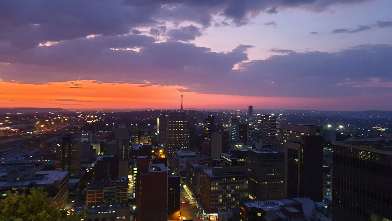 Sunset in Braamfontein in Johannesburg, South Africa 