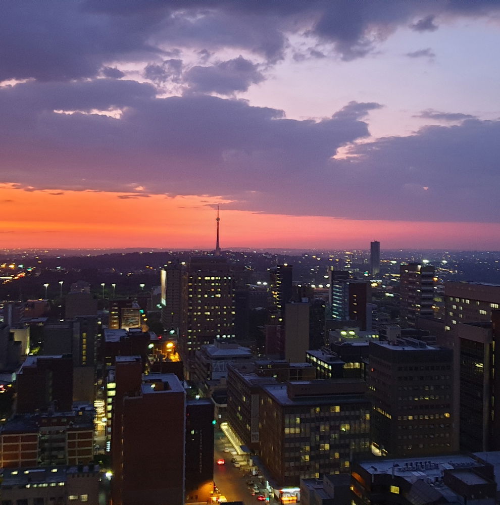 Sunset in Braamfontein in Johannesburg, South Africa