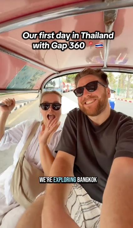 Group travellers in Tuk tuk in bangkok thailand