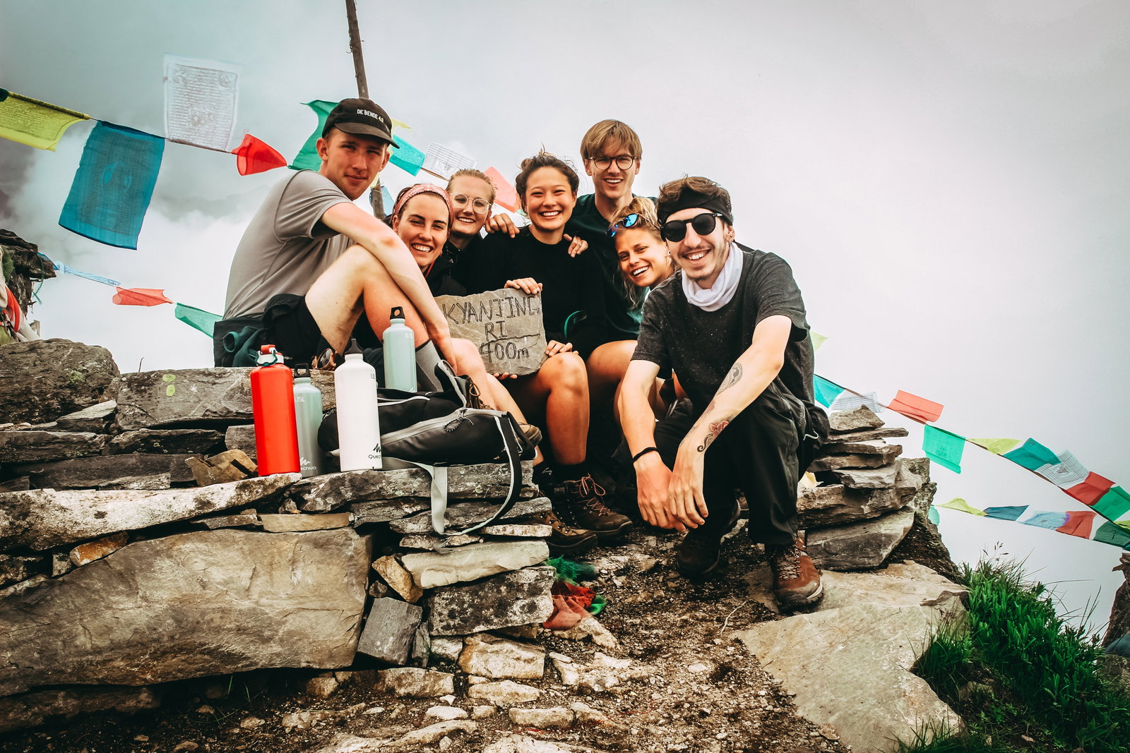 Group ay the top of Kyanjing Ri, Nepal 