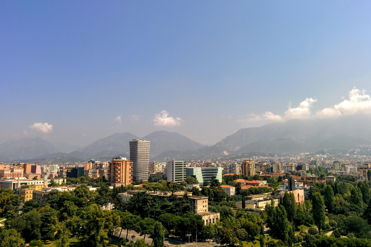 Landscape of the capital of Albania, Tirana