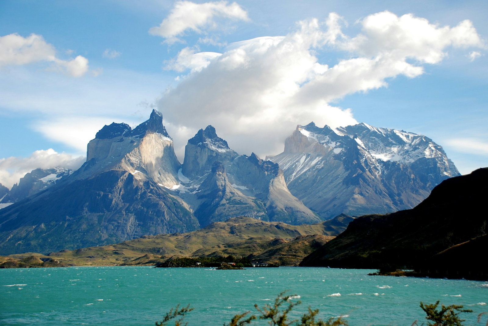 Torres del Paine in Chile. Mountains and lake