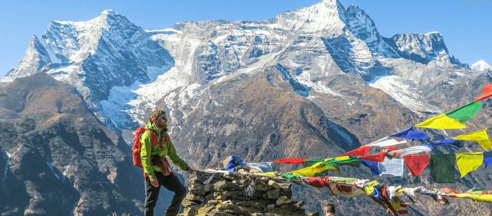 Group traveller at Mount Everest in Nepal