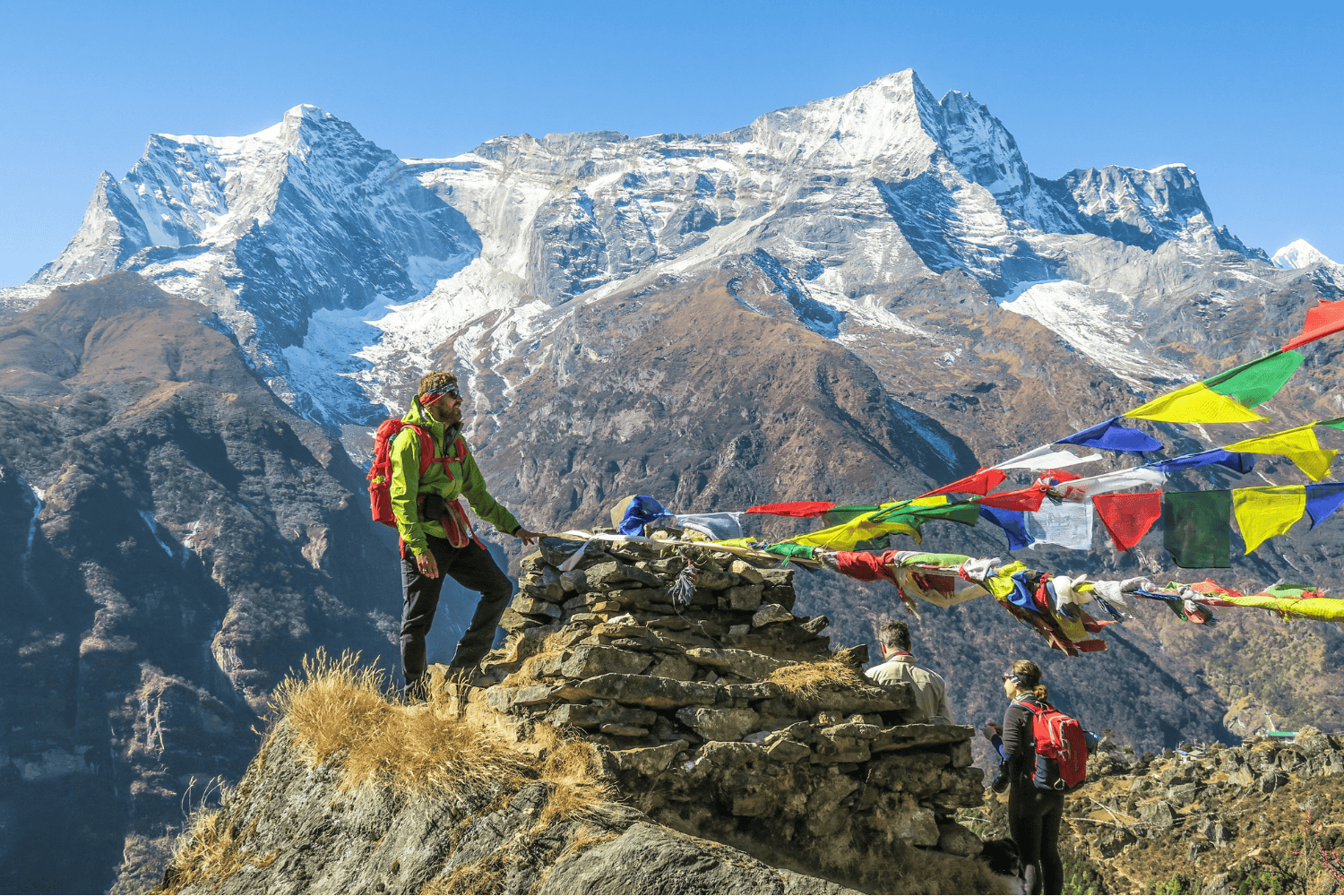 Group traveller at Mount Everest in Nepal