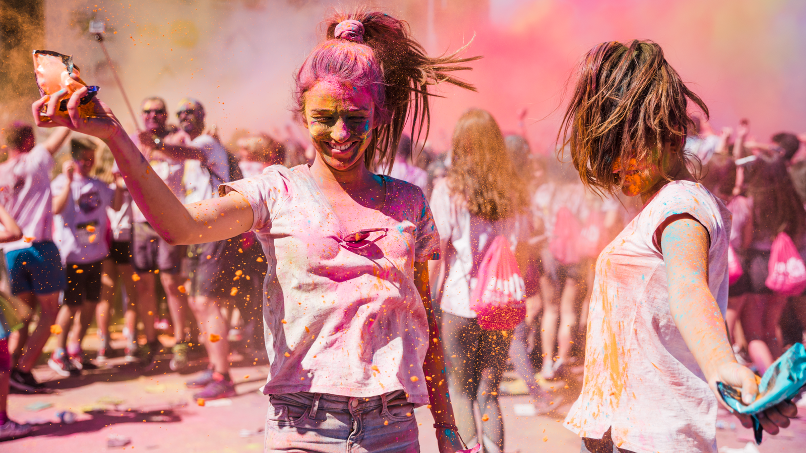 People celebrating Holi Festival in India