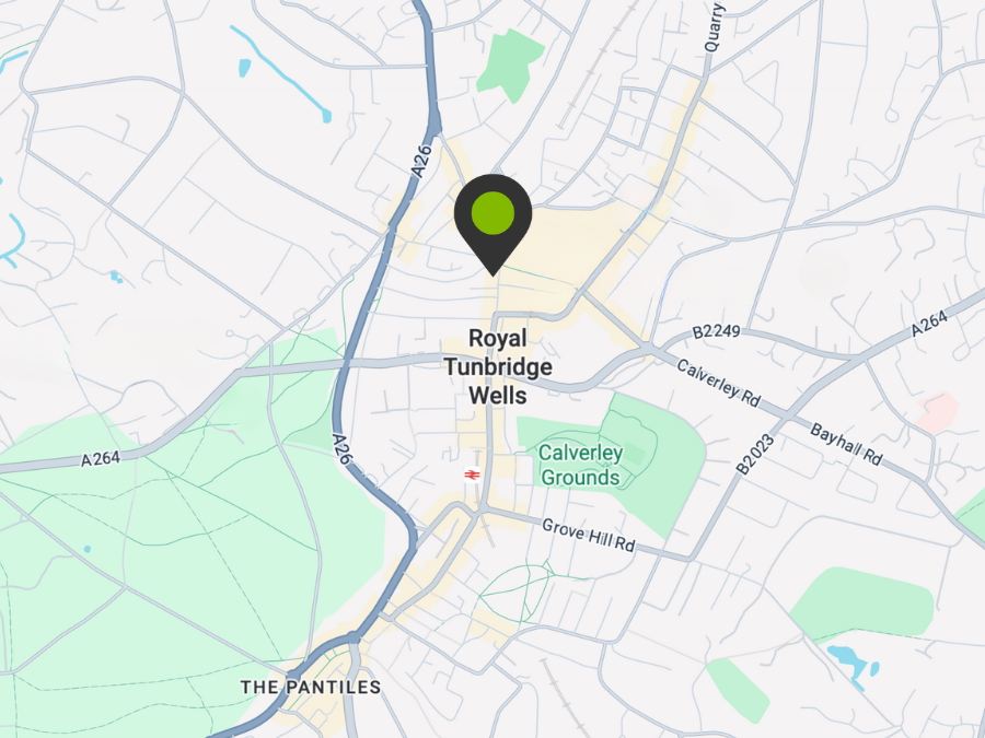 Pointer showing location of Gap 360 in Tunbridge Wells, Kent