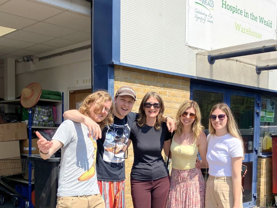 Gap 360 staff stood outside Hospice in the Weald warehouse on Wayday