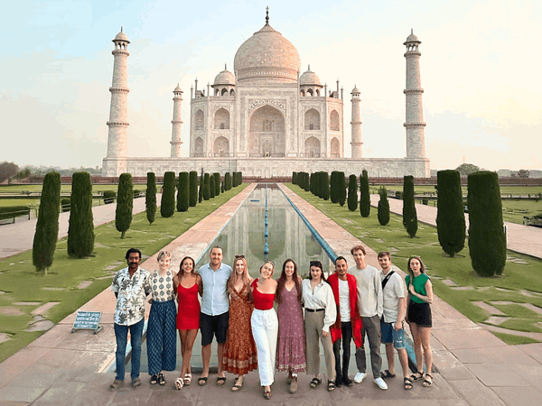 Group travellers at Taj Mahal in India