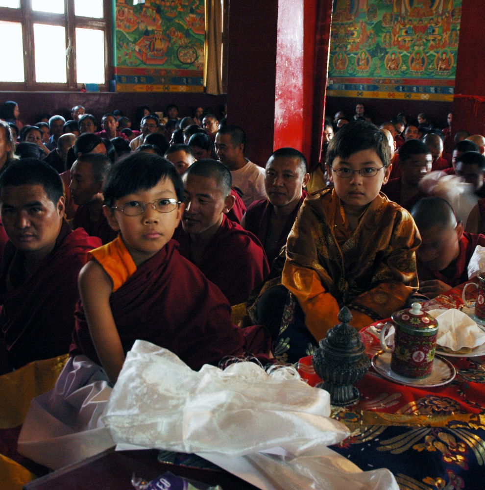 Children in robes in a Nepalese monastery